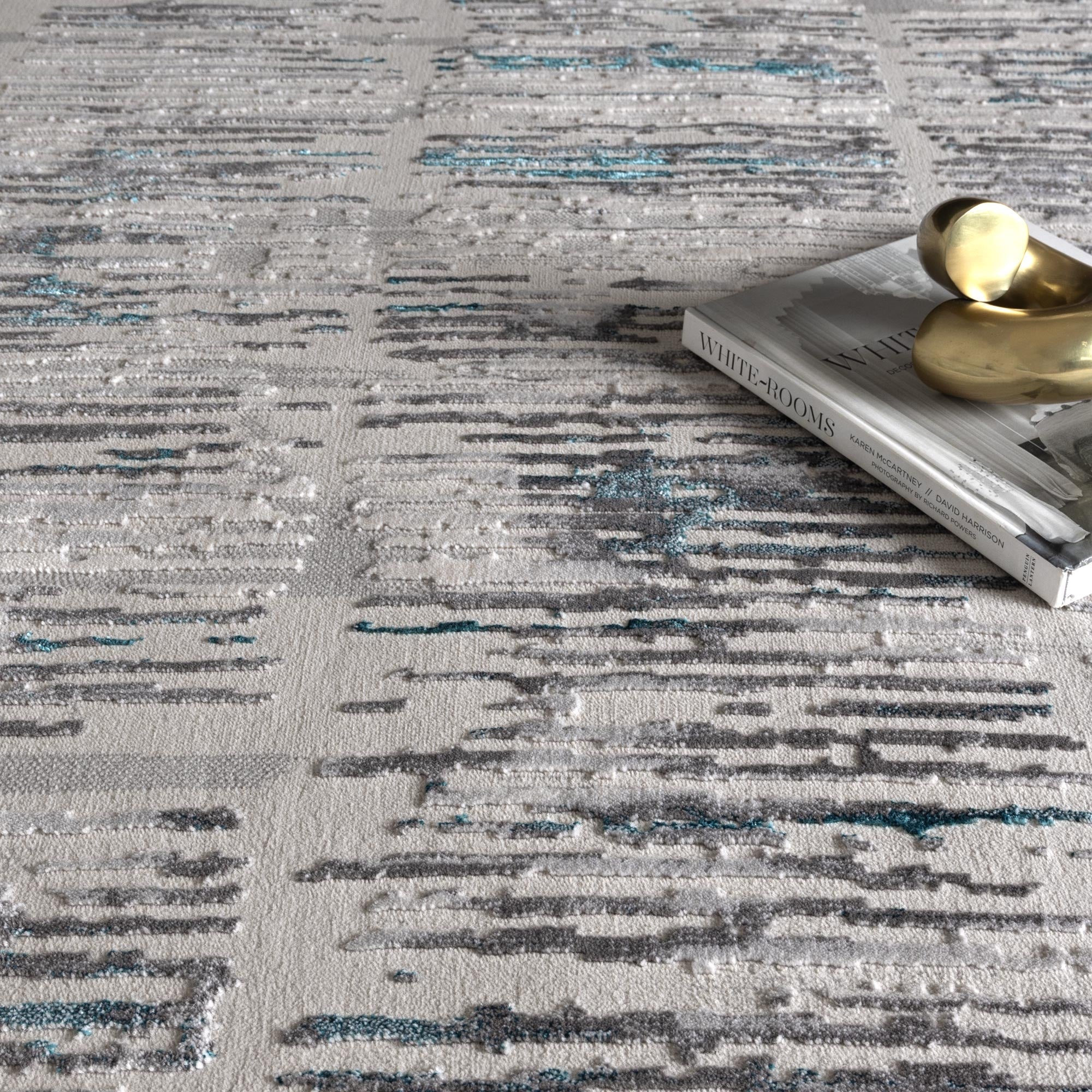 Vestige Abstract Grey Blue Rug - Floorsome - Area Rug - VEST160002 - Area Rug