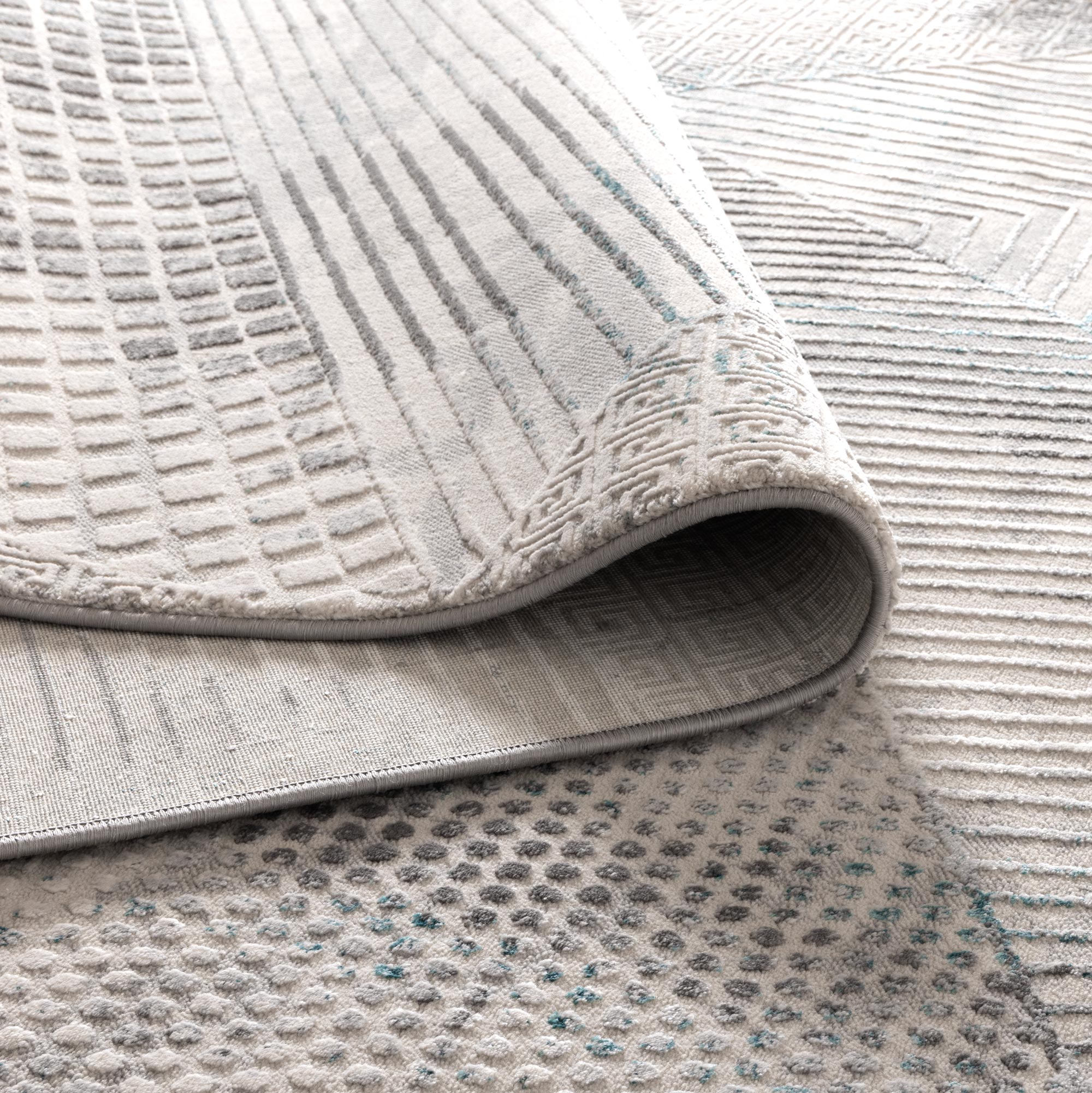 Vestige Geometric Grey Blue Rug - Floorsome - Area Rug - VEST160003 - Area Rug