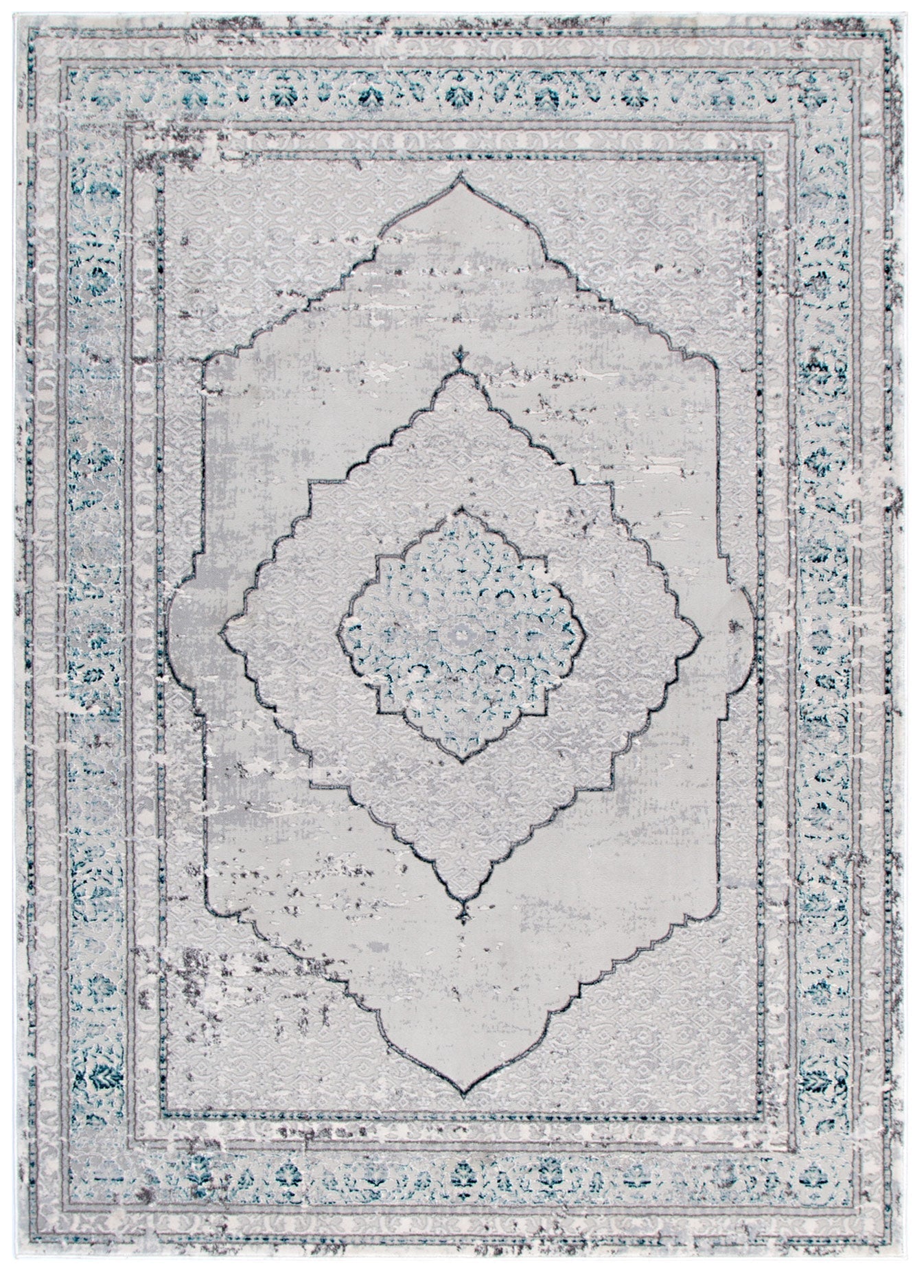 Vestige Oriental Grey Blue Rug - Floorsome - Area Rug - VEST160001 - Area Rug