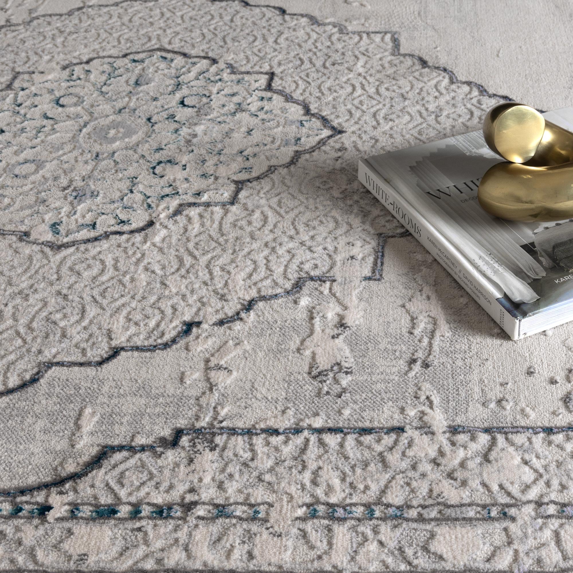 Vestige Oriental Grey Blue Rug - Floorsome - Area Rug - VEST160001 - Area Rug