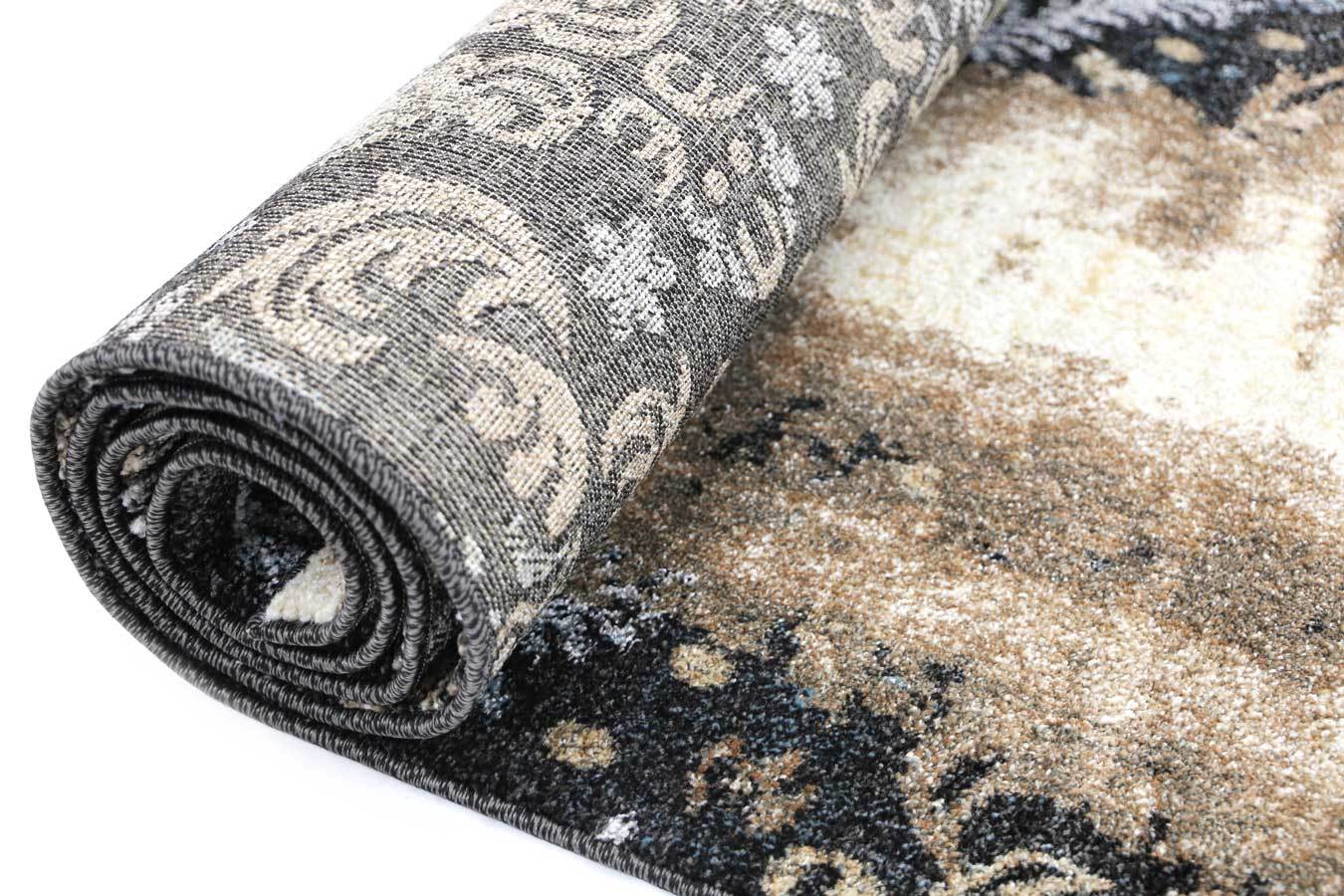 Vintage Demask Cream/Brown Abstract Ikat Rug - Floorsome - Modern - GENE120A278ABLA - Modern