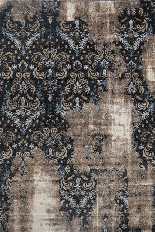 Vintage Demask Cream/Brown Abstract Ikat Rug - Floorsome - Modern - GENE120A278ABLA - Modern