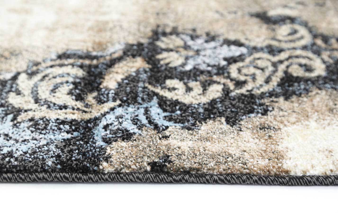 Vintage Demask Cream/Brown Abstract Ikat Rug - Floorsome - Modern - GENE120A278ABLA - Modern