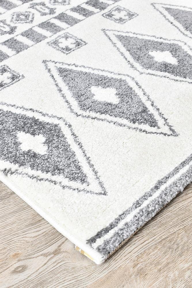 Vision 343 Cream Light Grey Rug - Floorsome - MODERN - NOVA - D343A - WHITE - L.GREY - 80X150 - MODERN