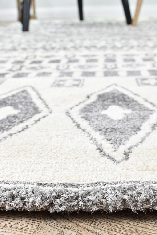 Vision 343 Cream Light Grey Rug - Floorsome - MODERN - NOVA - D343A - WHITE - L.GREY - 80X150 - MODERN