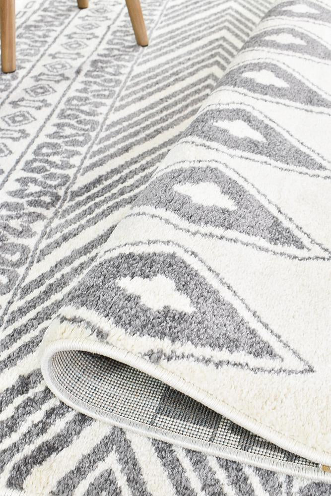 Vision 343 Cream Light Grey Rug - Floorsome - MODERN - NOVA - D343A - WHITE - L.GREY - 80X150 - MODERN