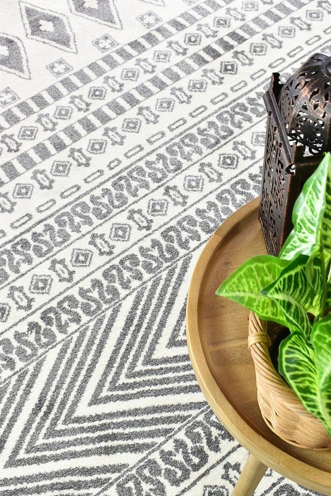 Vision 343 Cream Light Grey Rug - Floorsome - MODERN - NOVA - D343A - WHITE - L.GREY - 80X150 - MODERN
