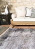 Vital Abstract Echo Blue Grey Washable Rug - Floorsome - Area Rug - VINT160169302 - Area Rug