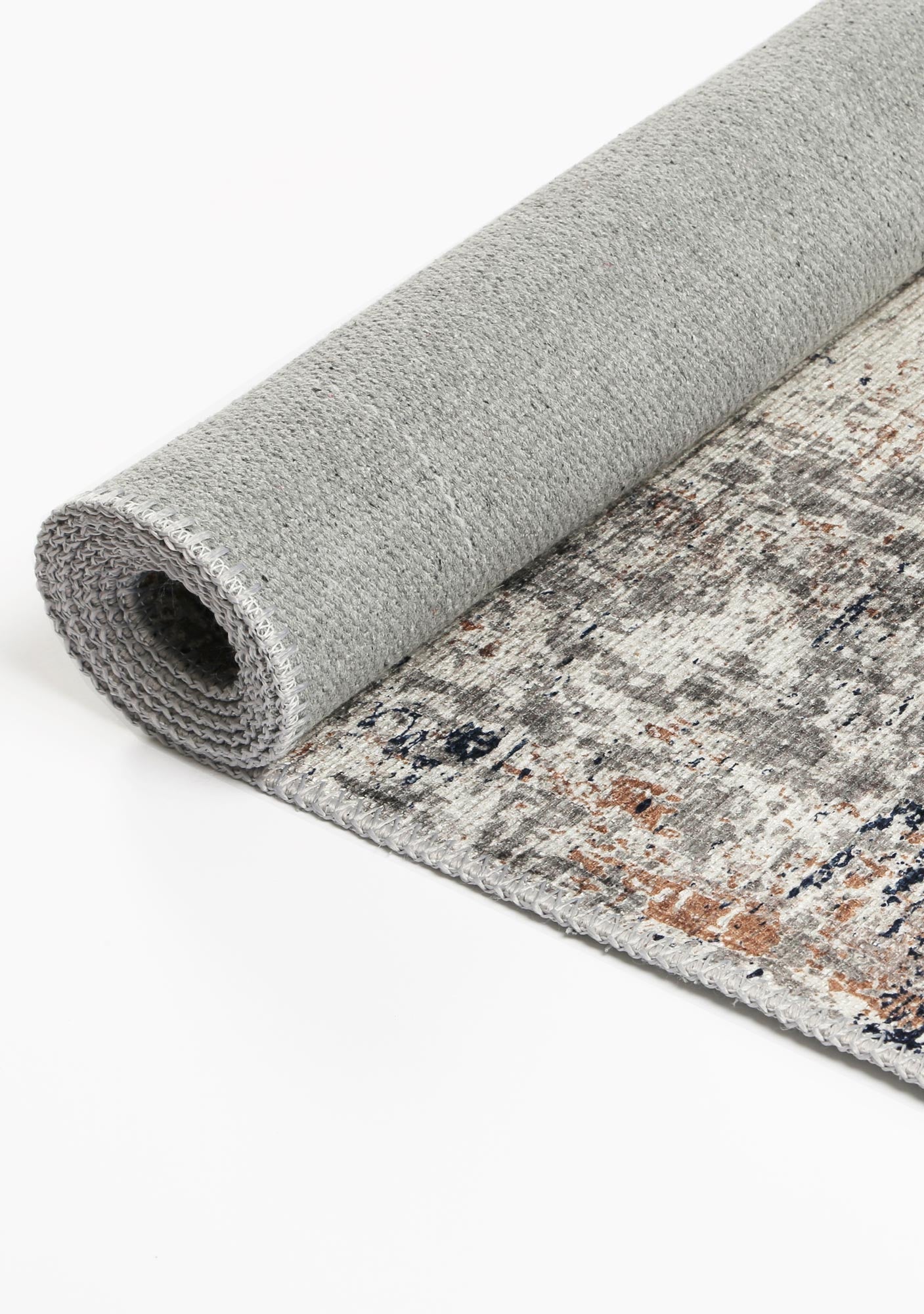Vital Abstract Echo Blue Grey Washable Rug - Floorsome - Area Rug - VINT160169302 - Area Rug
