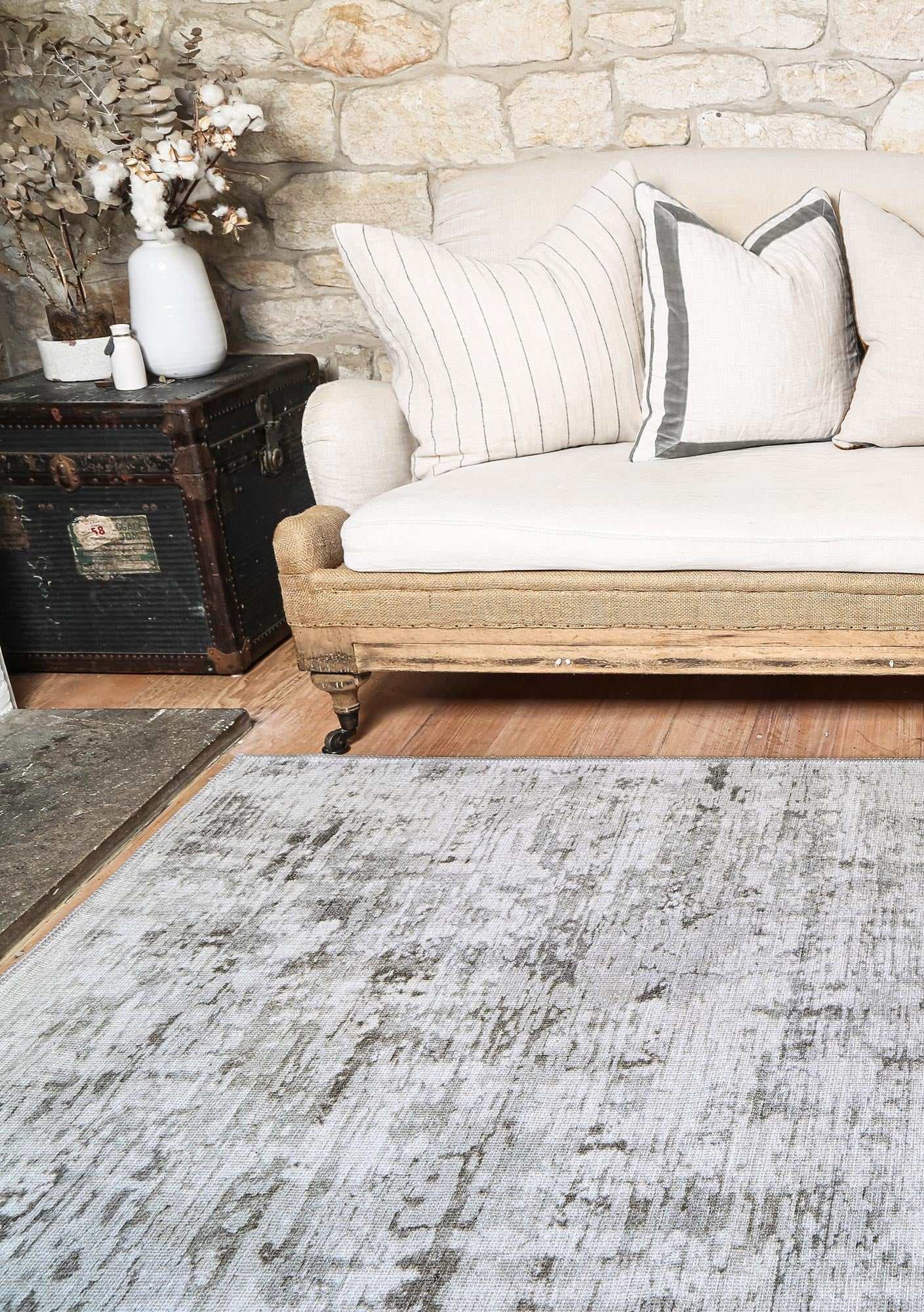 Vital Abstract Evalina Grey Rug - Floorsome - Area Rug - VINT160228001 - Area Rug