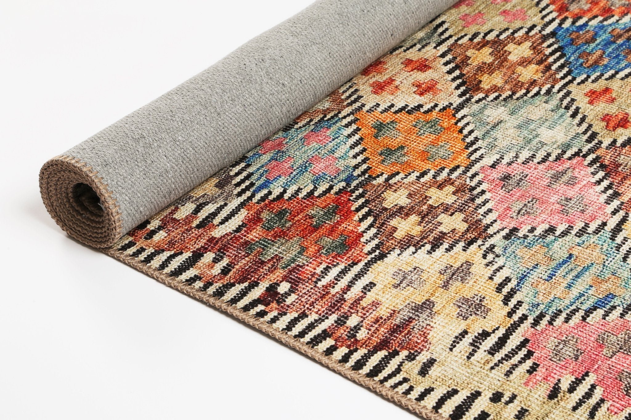 Vital Diamond Vintage Multi Washable Rug - Floorsome - Area Rug - VINT160264300 - Area Rug