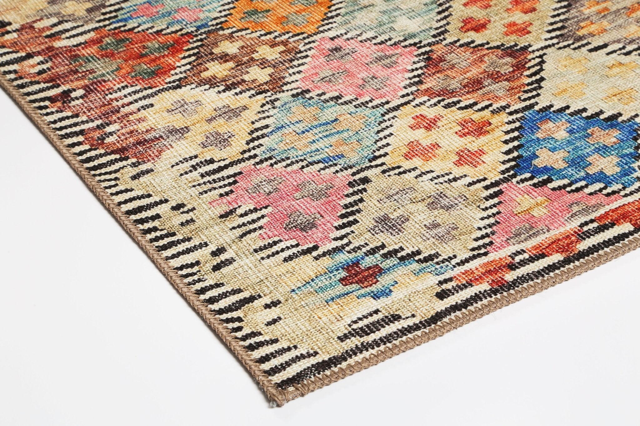 Vital Diamond Vintage Multi Washable Rug - Floorsome - Area Rug - VINT160264300 - Area Rug