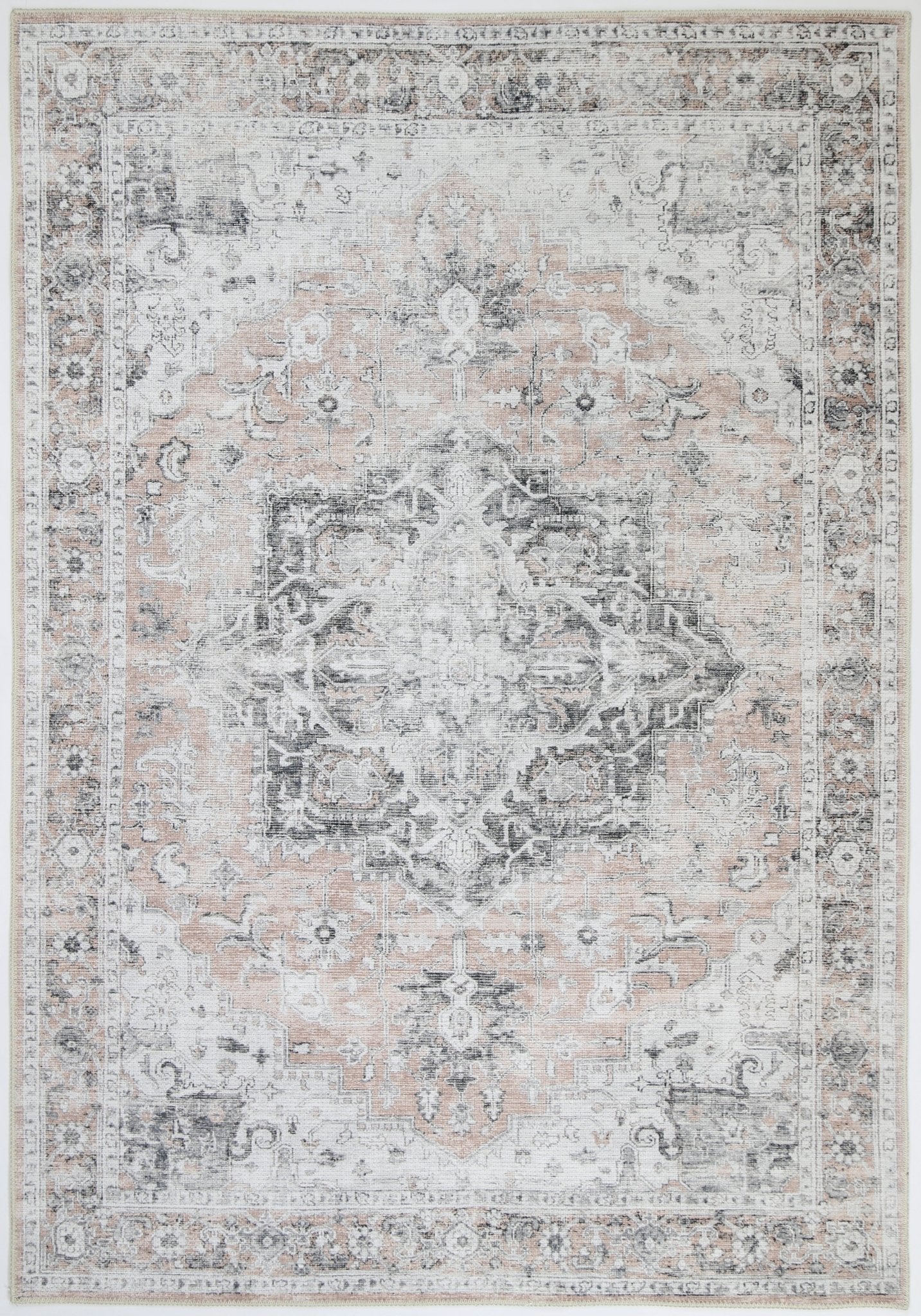 Vital Distressed Vintage Cezanne Blush Washable Rug - Floorsome - Area Rug - VINT160308211 - Area Rug