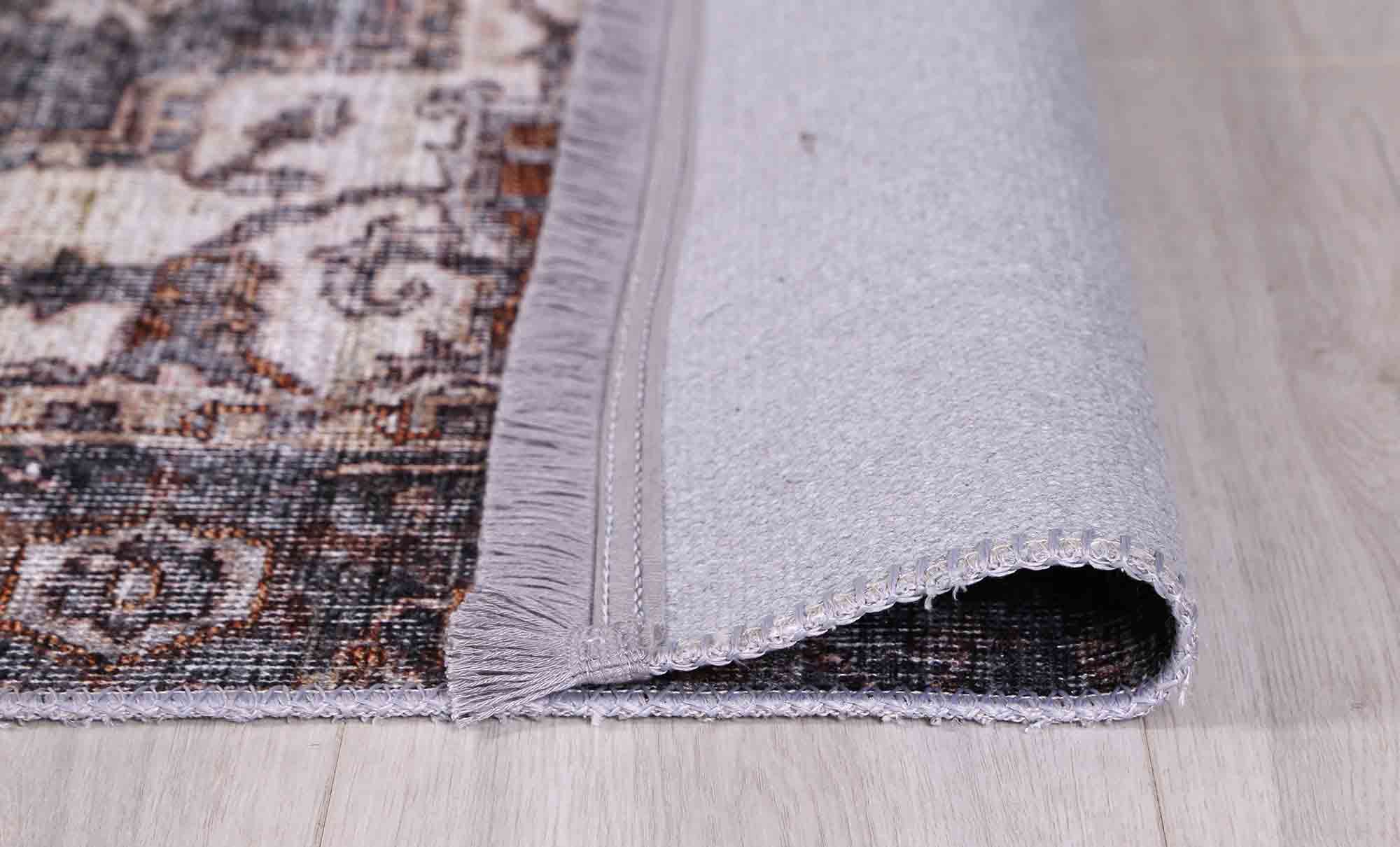 Vital Distressed Vintage Cezanne Rabbit Gray Inca Gold Area Rug (Fringe) - Floorsome - Area Rug - VINT160224404 - Area Rug