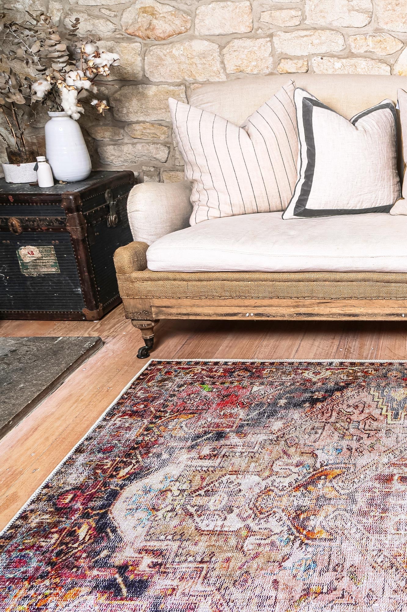 Vital Distressed Vintage Derya Multi Area Rug - Floorsome - Area Rug - VINT160237901 - Area Rug