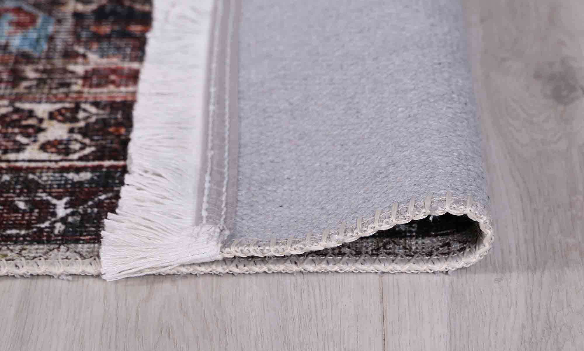 Vital Loane Distressed Vintage Ruby & Sky Blue Rug (Fringe) - Floorsome - Area Rug - VINT280292300 - Area Rug