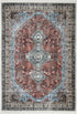 Vital Loane Distressed Vintage Ruby & Sky Blue Rug (Fringe) - Floorsome - Area Rug - VINT280292300 - Area Rug