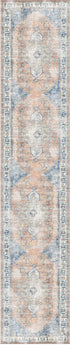 Vital Pissarro Terracotta Blue Washable Runner - Floorsome - Area Rug - VINC7013163-00 - Area Rug