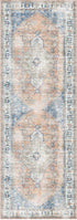 Vital Pissarro Terracotta Blue Washable Runner - Floorsome - Area Rug - VINC7013163-00 - Area Rug