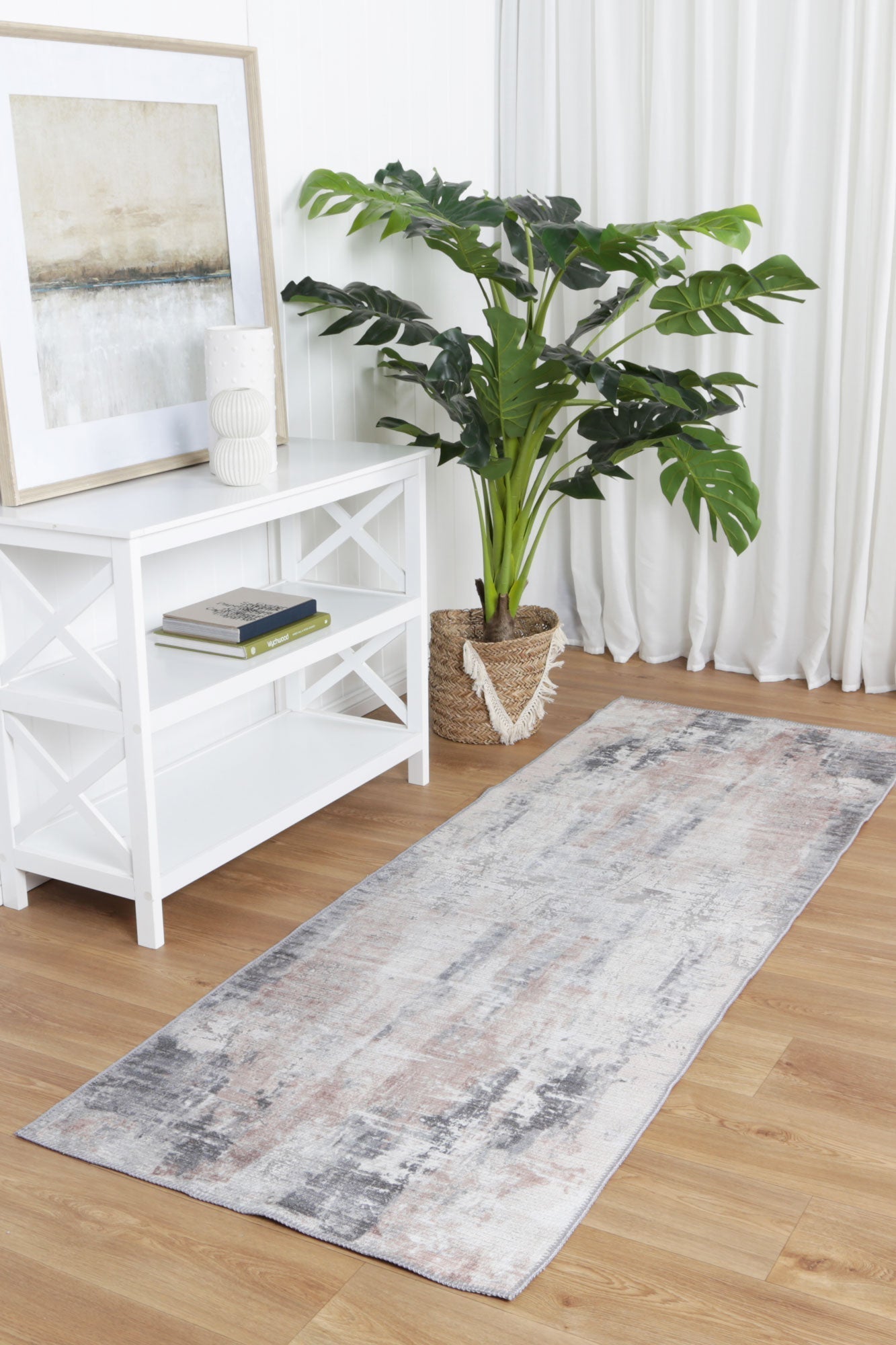 Vital Twilight Neutral Washable Runner - Floorsome - Area Rug - VINT803228602 - Area Rug