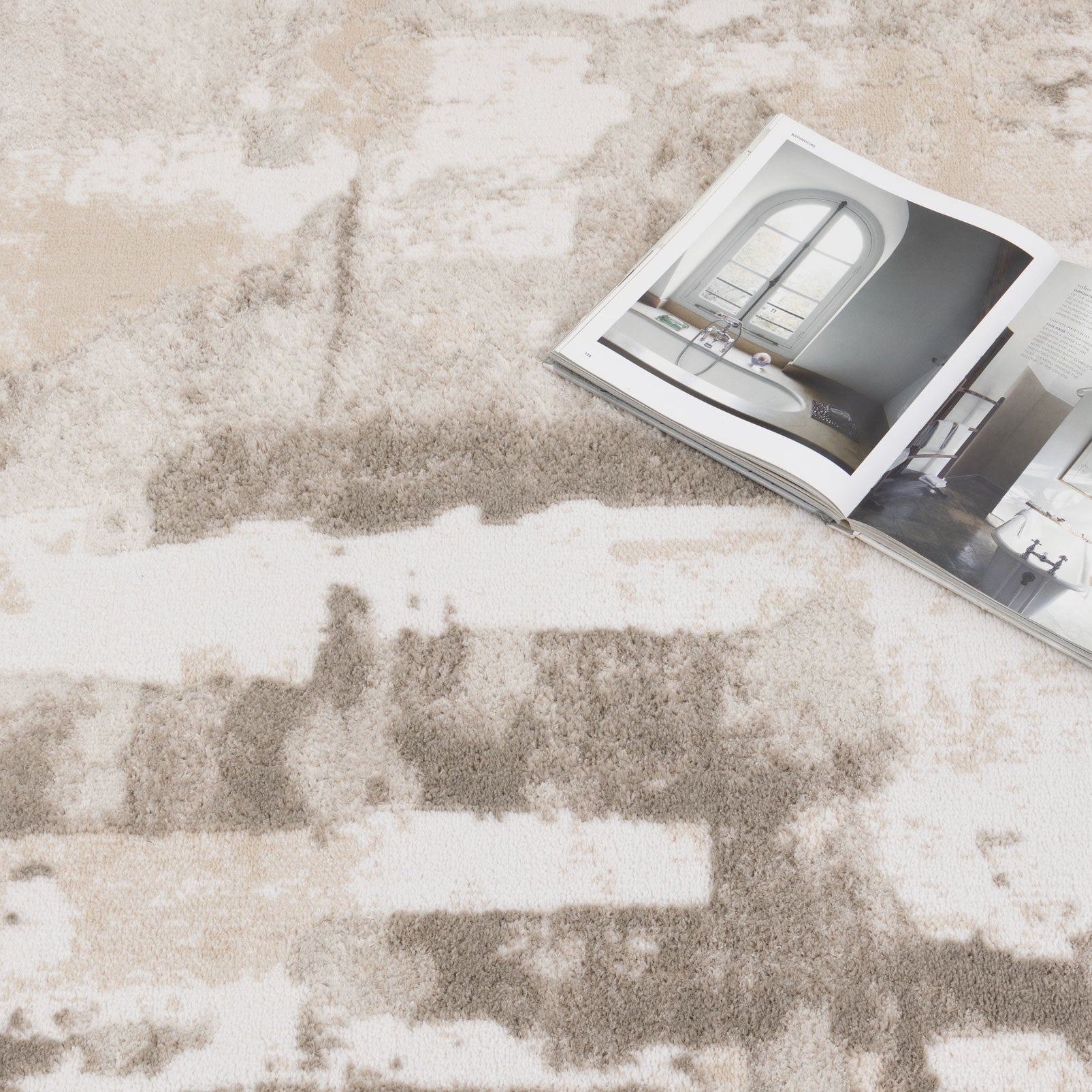 Wellington Abstract Wash Beige Rug - Floorsome - Area Rug - WELL160W008 - Area Rug