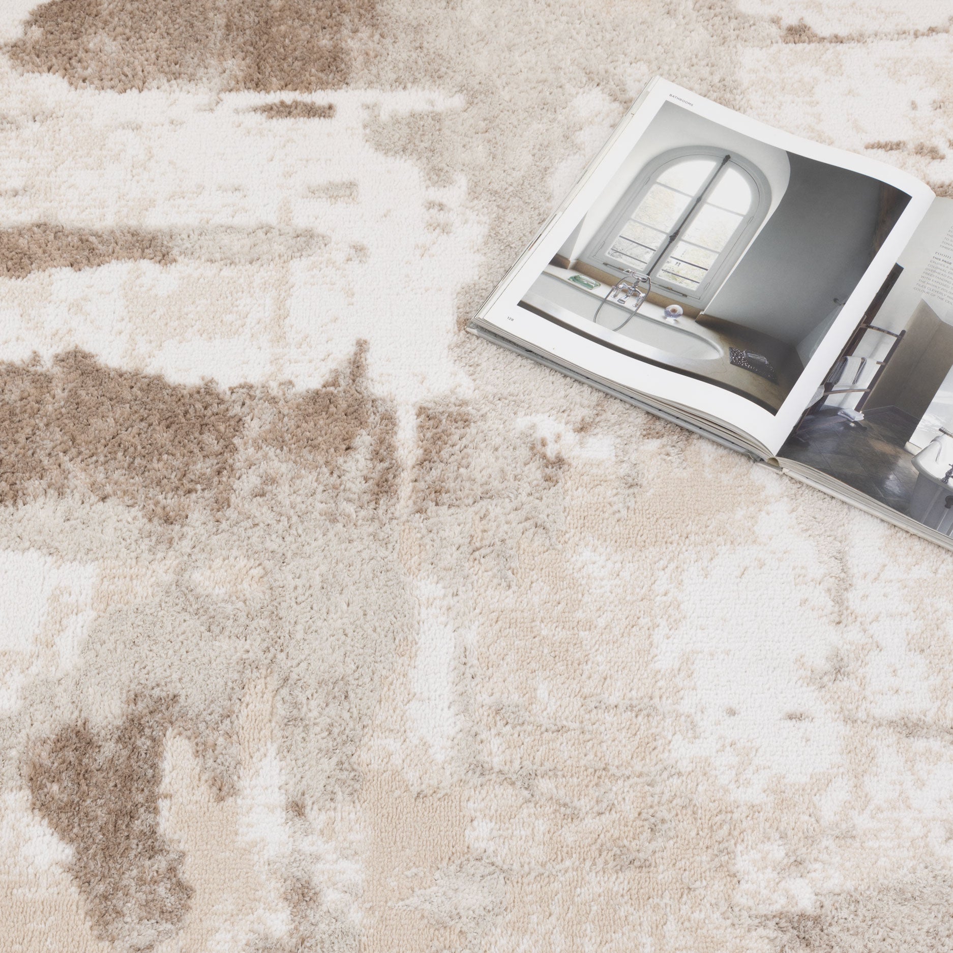 Wellington Abstract Wash Brown Rug - Floorsome - Area Rug - WELL160W007 - Area Rug