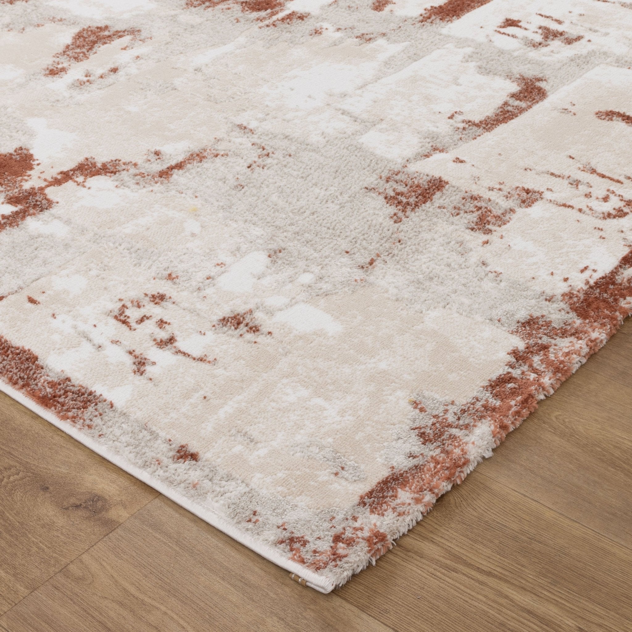 Wellington Abstract Wash Rust Rug - Floorsome - Area Rug - WELL160W010 - Area Rug