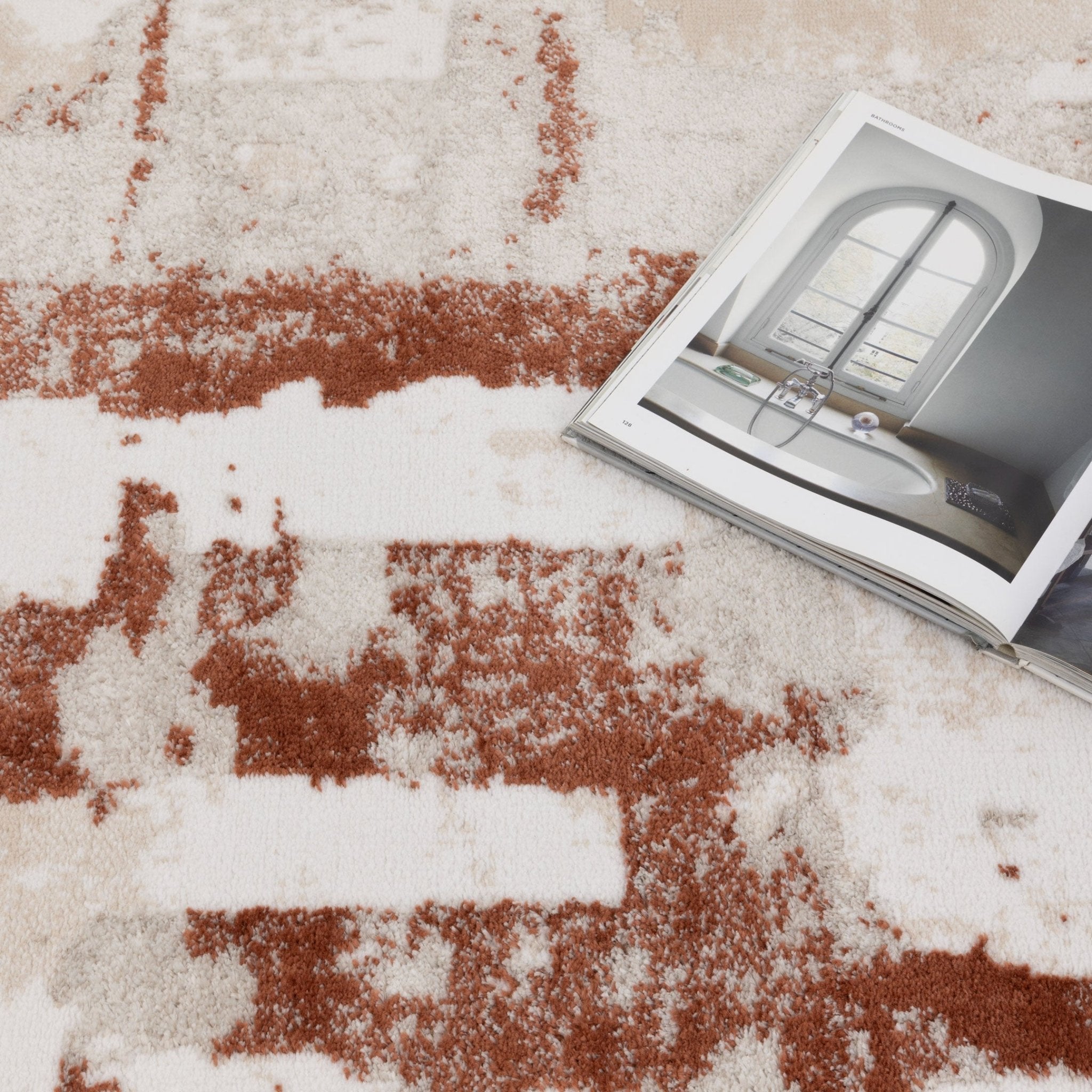 Wellington Abstract Wash Rust Rug - Floorsome - Area Rug - WELL160W010 - Area Rug