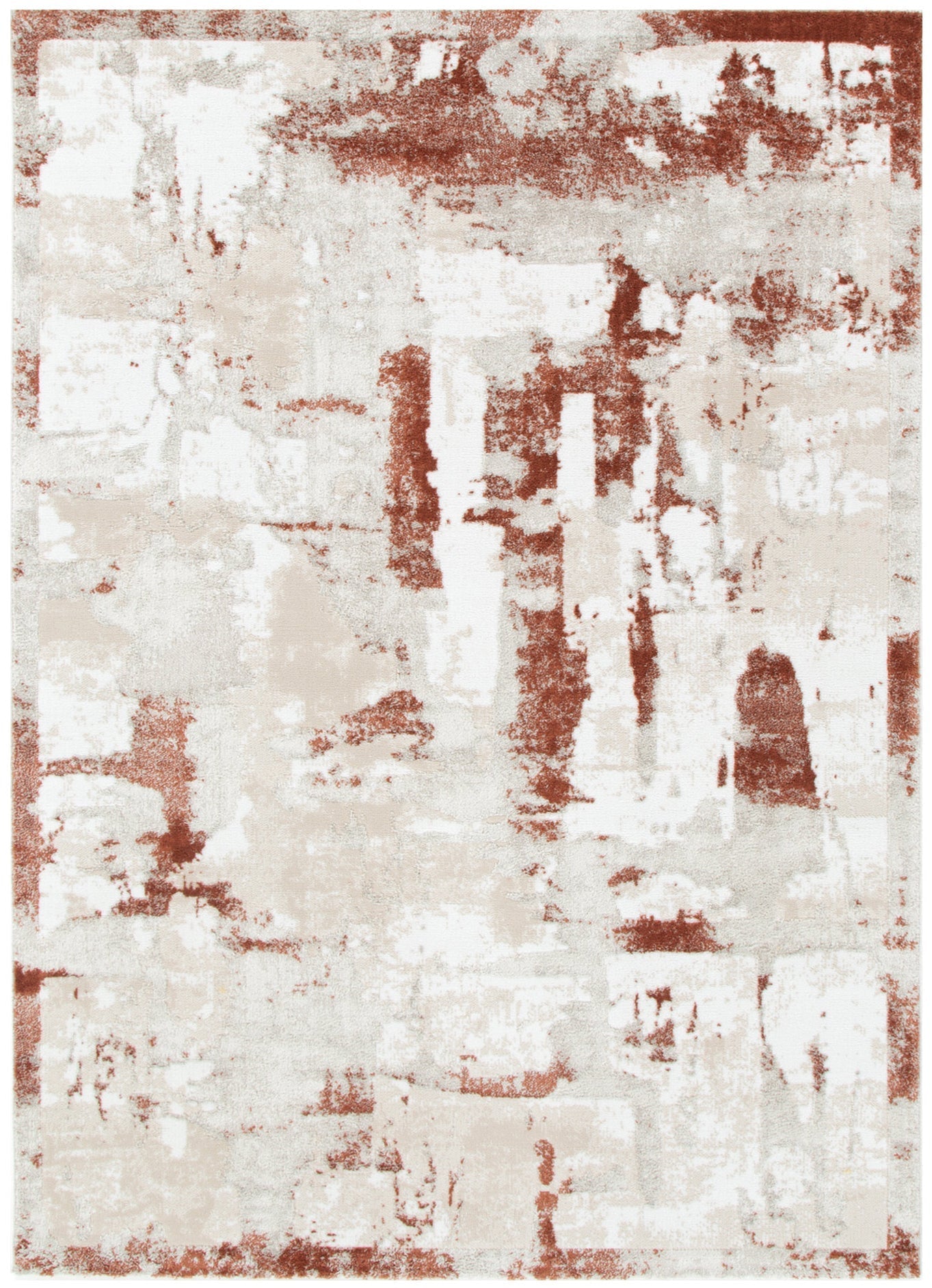 Wellington Abstract Wash Rust Rug - Floorsome - Area Rug - WELL160W010 - Area Rug