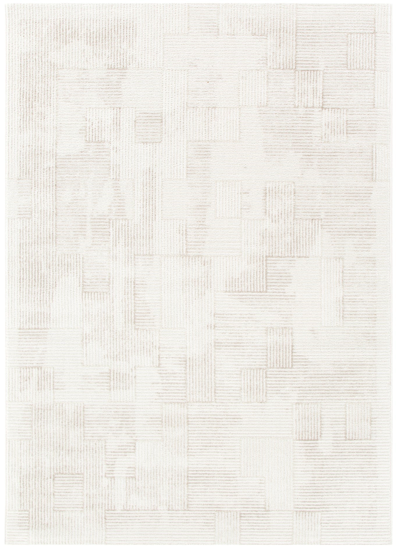 Wellington Distressed Shapes Beige Rug - Floorsome - Area Rug - WELL160W006 - Area Rug