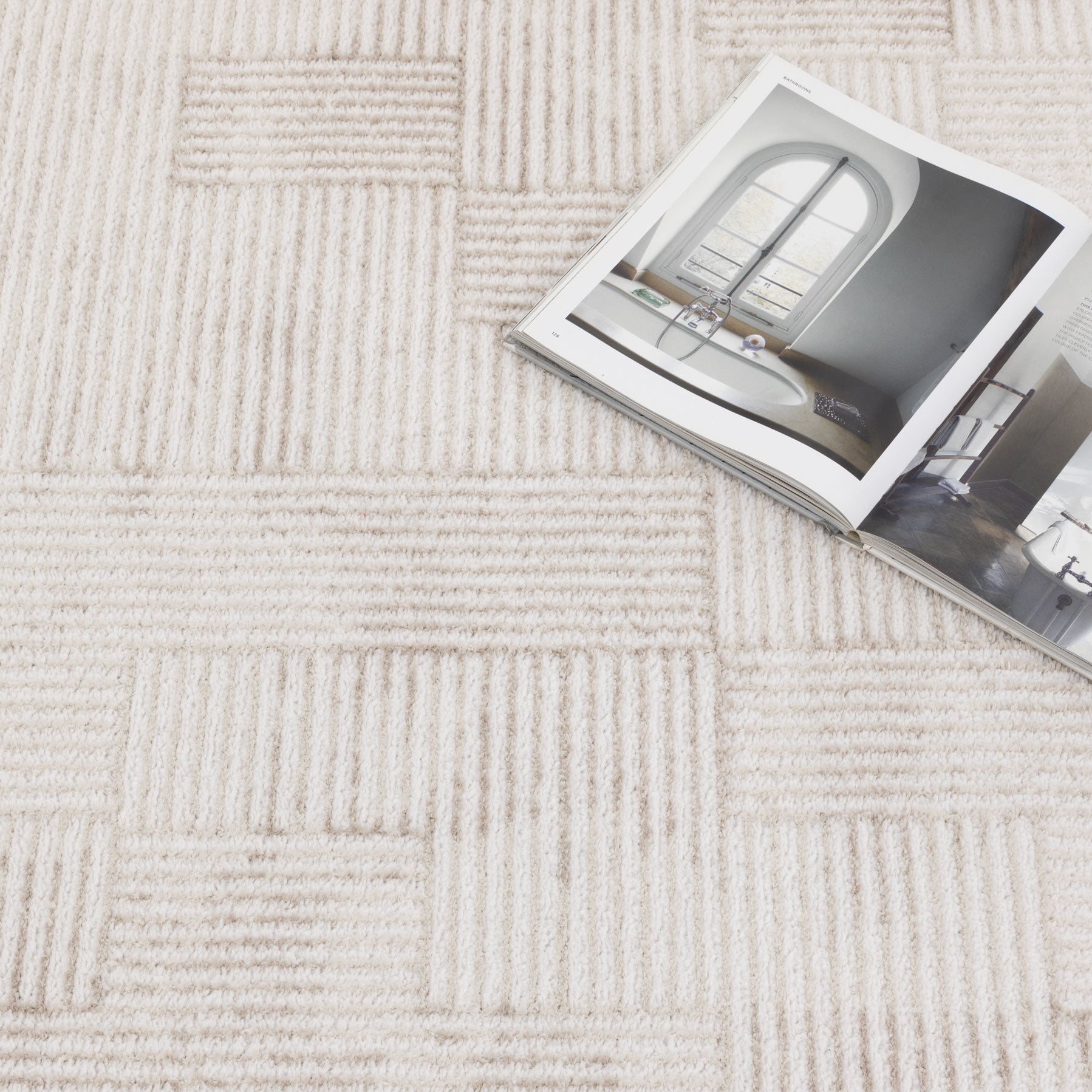 Wellington Distressed Shapes Beige Rug - Floorsome - Area Rug - WELL160W006 - Area Rug