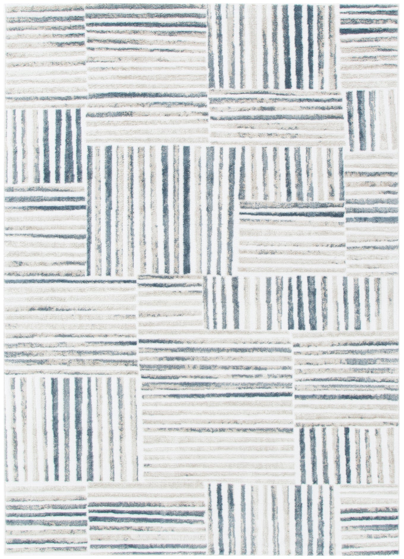 Wellington Geometric Lines Blue Rug - Floorsome - Area Rug - WELL160W002 - Area Rug