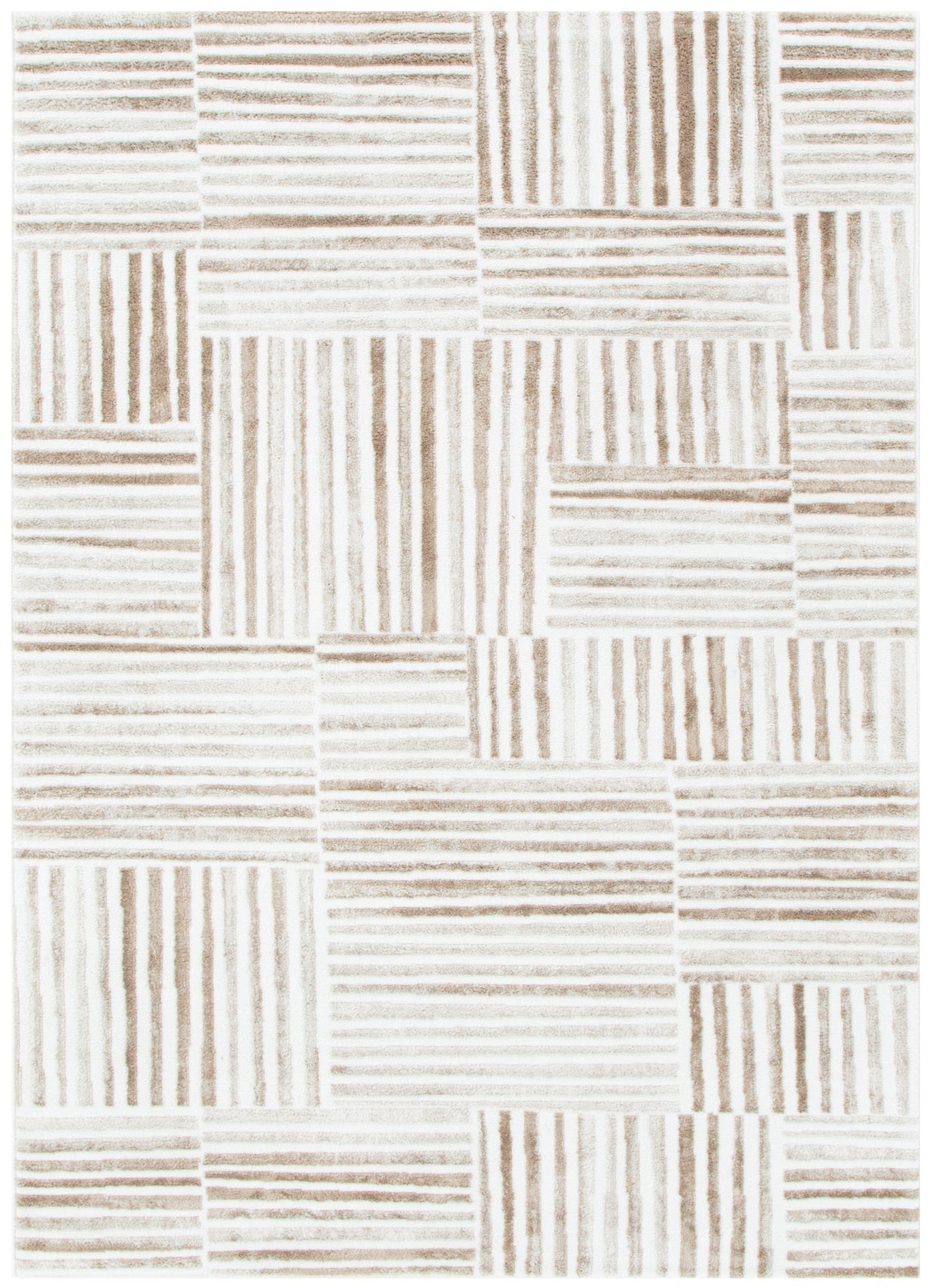 Wellington Geometric Lines Brown Rug - Floorsome - Area Rug - WELL160W001 - Area Rug