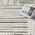 Wellington Geometric Lines Green Rug - Floorsome - Area Rug - WELL160W005 - Area Rug