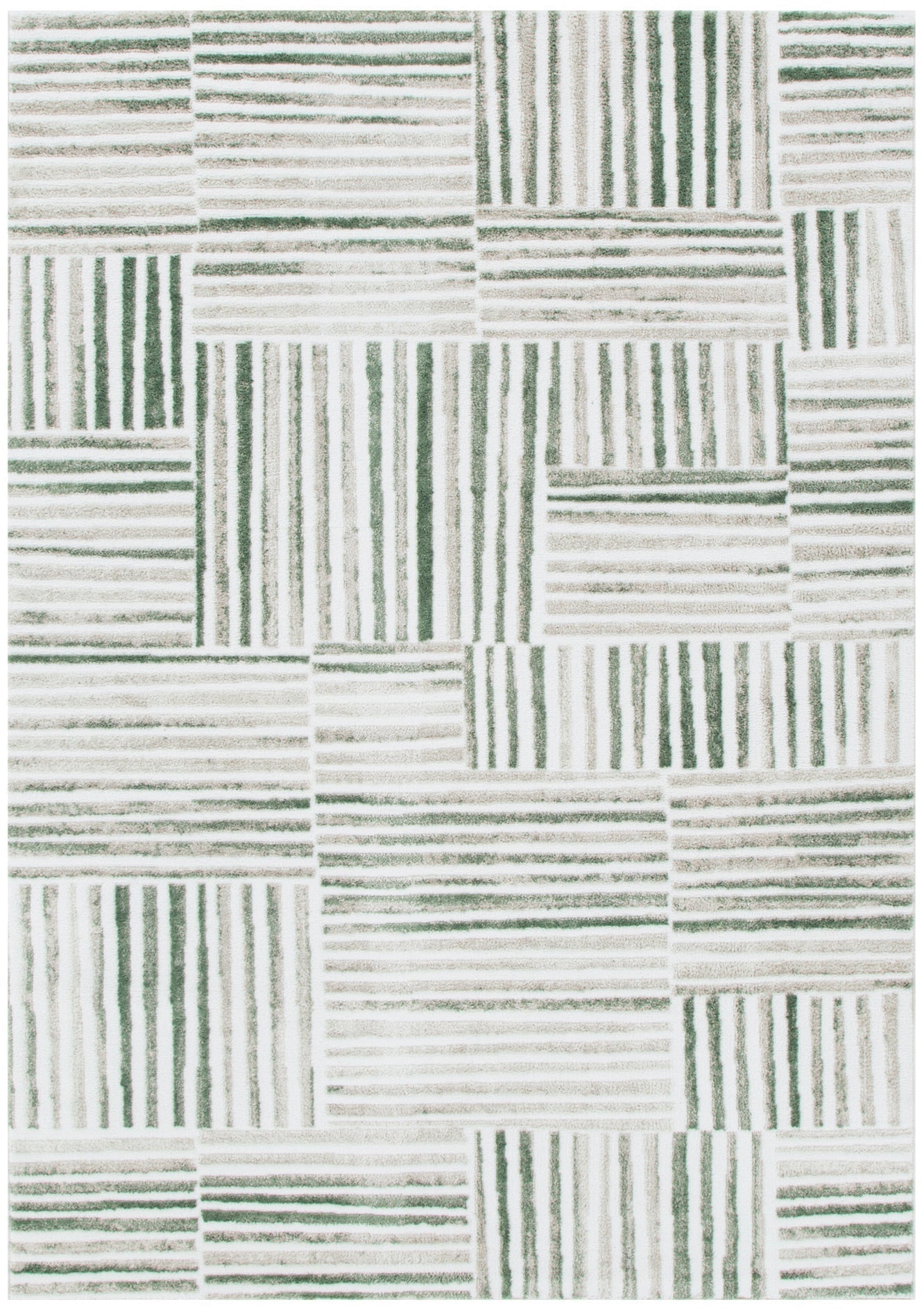 Wellington Geometric Lines Green Rug - Floorsome - Area Rug - WELL160W005 - Area Rug
