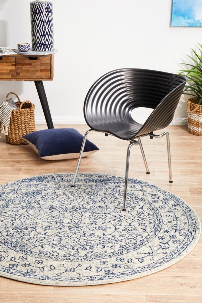 Whisper White Transitional Round Rug