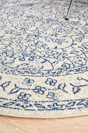 Whisper White Transitional Round Rug - Floorsome - Modern