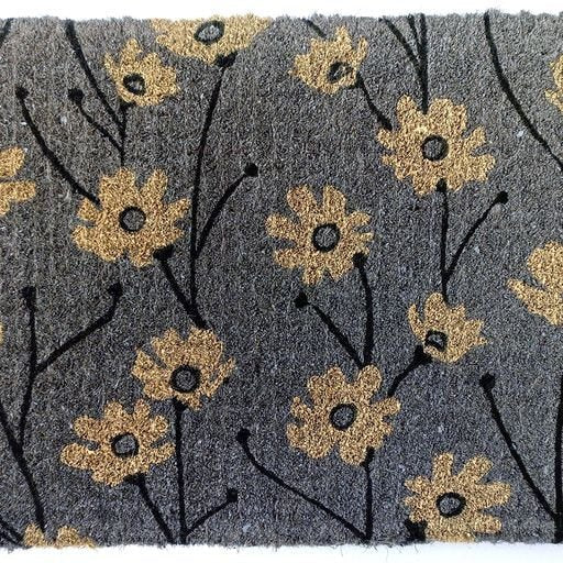 Wild Flowers 100% Coir Thick Door Mat - Floorsome - Door Mat - DMWILDFLOWR4575 - Door Mat