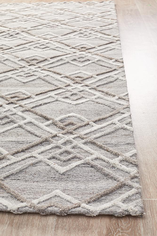 Winter Silver Stream Modern Rug - Floorsome - Modern - VIS - 5054 - SIL - 225X155 - Modern