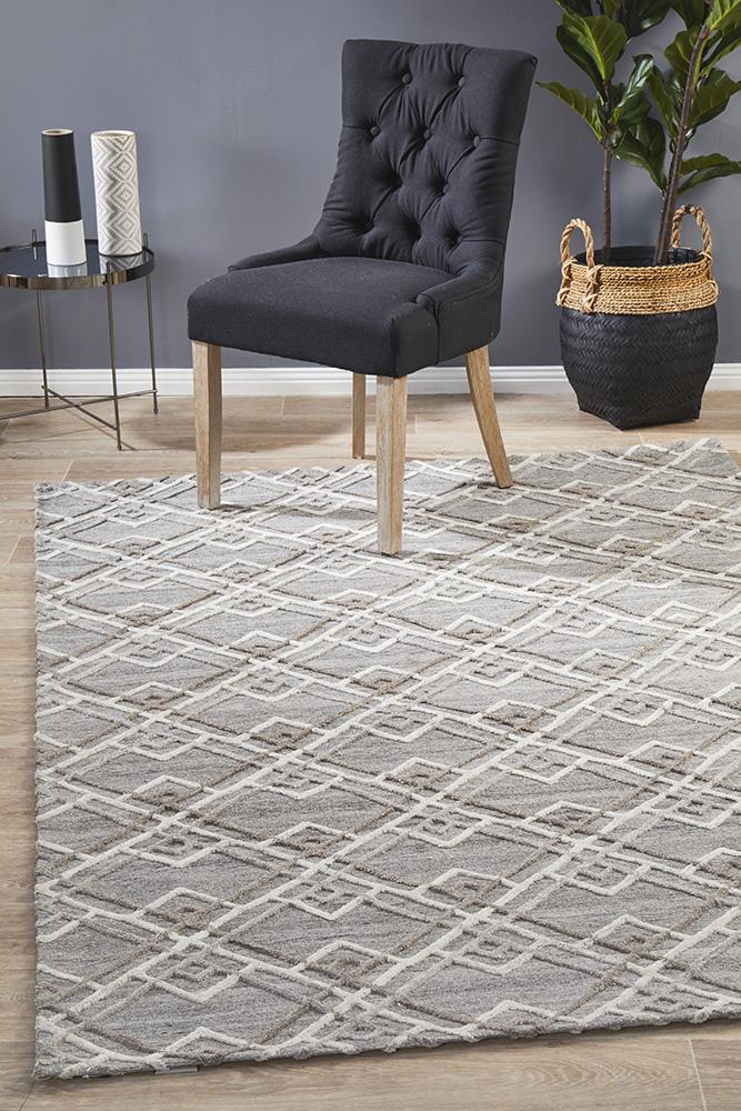 Winter Silver Stream Modern Rug - Floorsome - Modern - VIS - 5054 - SIL - 225X155 - Modern