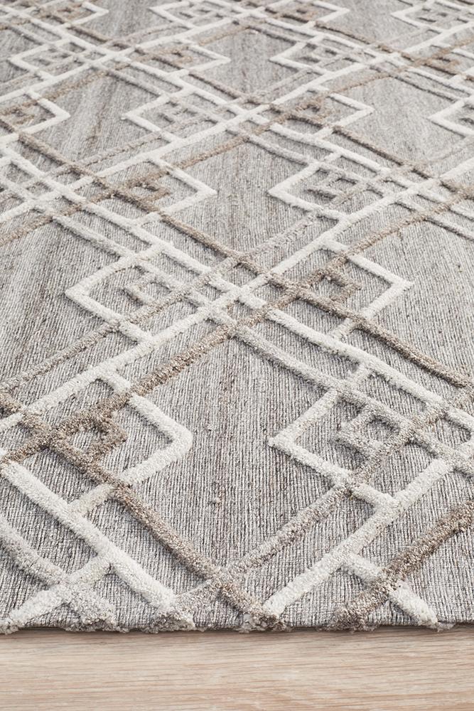 Winter Silver Stream Modern Rug - Floorsome - Modern - VIS - 5054 - SIL - 225X155 - Modern