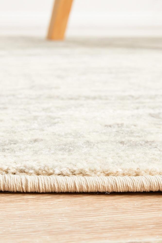 Winter White Transitional Round Rug - Floorsome - Modern - EVO - 261 - WHI - 150X150 - Modern