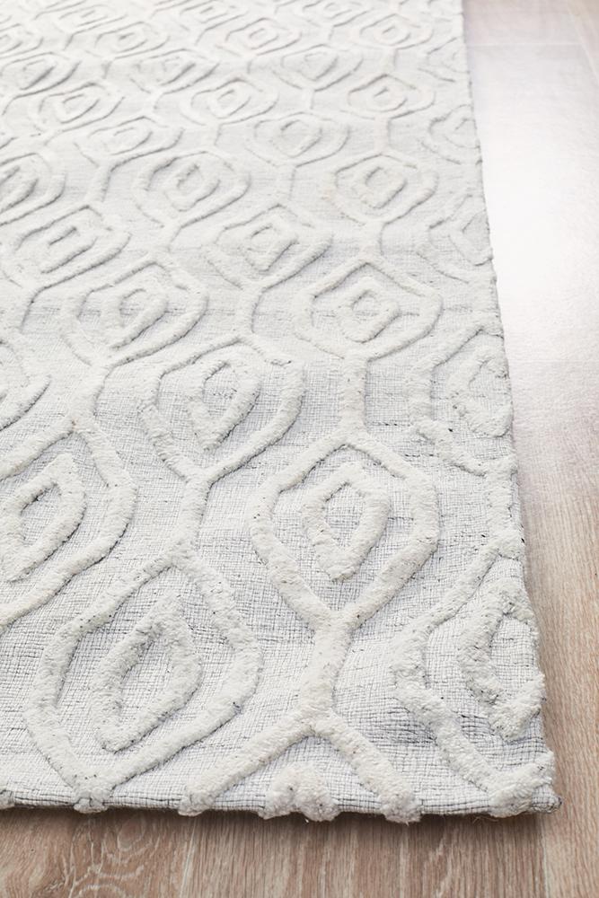 Winter Wish White Modern Rug - Floorsome - Modern - VIS - 5050 - WHI - 225X155 - Modern