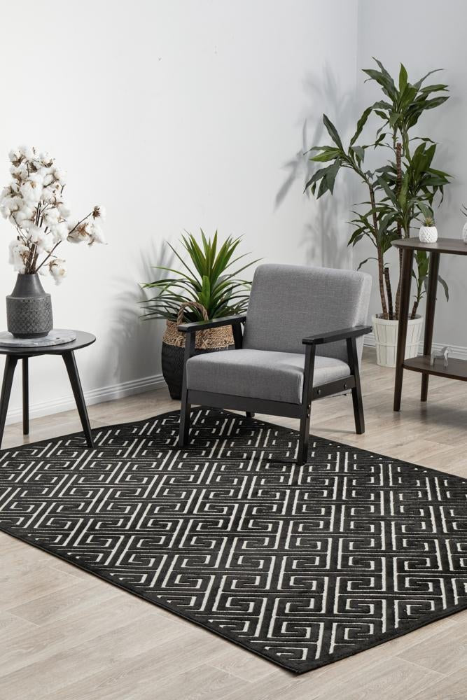 York Alice Black & Gold Rug - Floorsome - YORK COLLECTION - YRK - ALIC - GLD - 230X160 - YORK COLLECTION