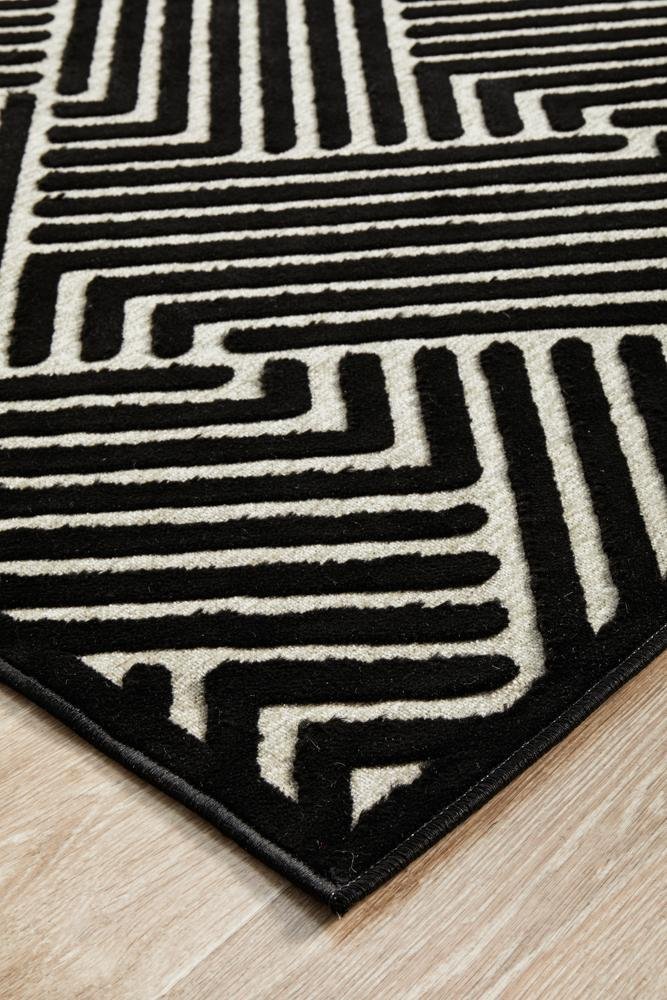 York Cindy Black & Gold Rug - Floorsome - YORK COLLECTION - YRK - CIND - GLD - 230X160 - YORK COLLECTION