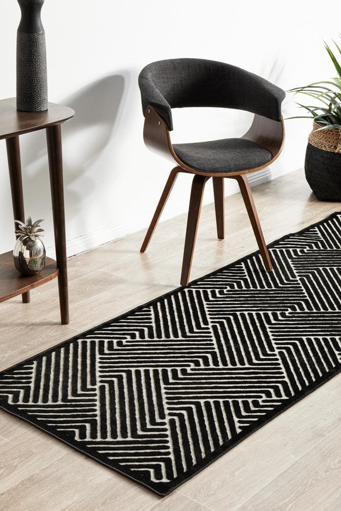 York Cindy Black & Gold Runner Rug - Floorsome - YORK COLLECTION - YRK - CIND - GLD - 300X80 - YORK COLLECTION