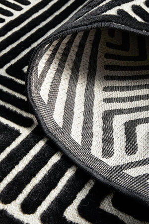 York Cindy Black & Gold Runner Rug - Floorsome - YORK COLLECTION