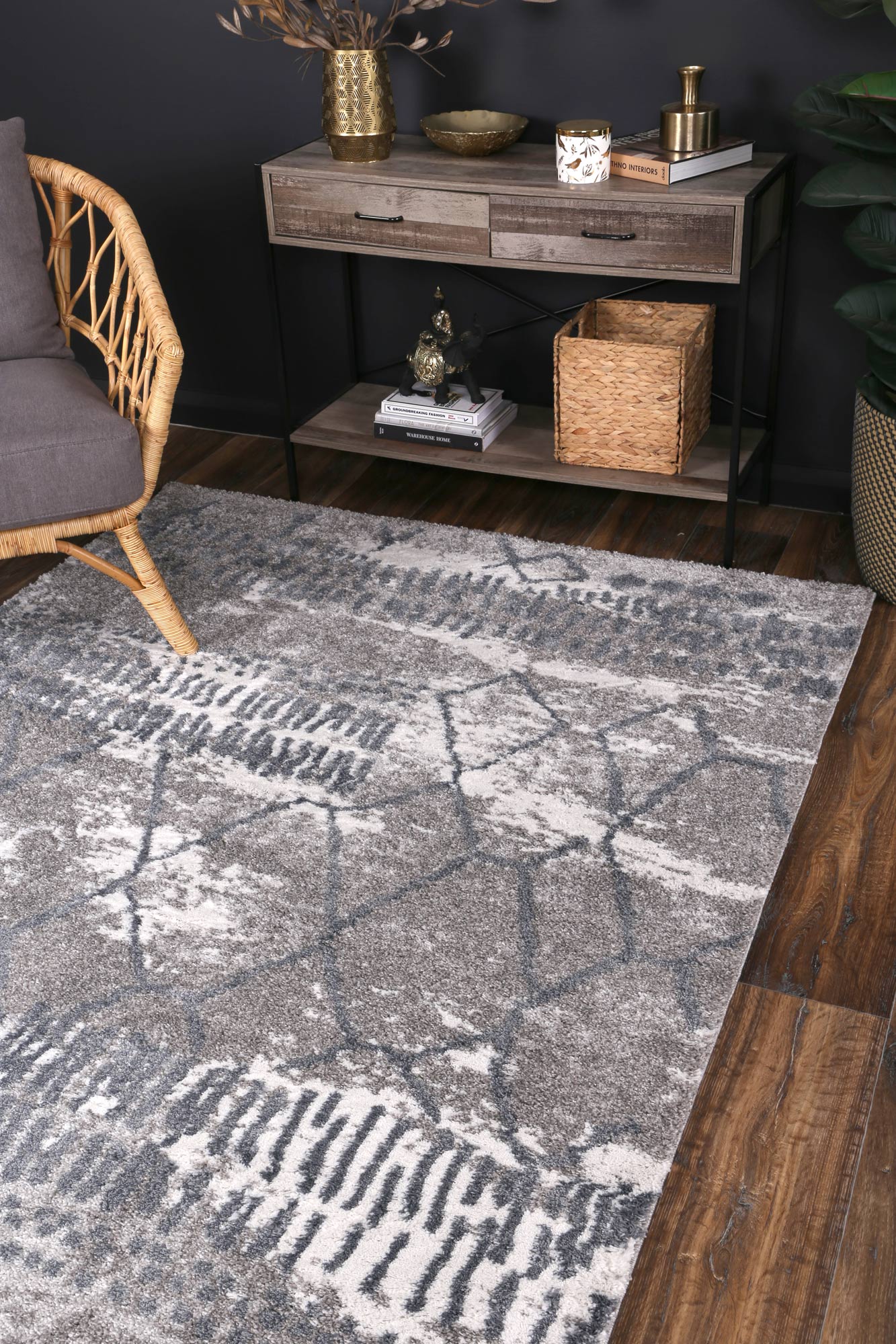 Yuzil Blue Abstract Rug - Floorsome - Rug - CENT12008 - Rug