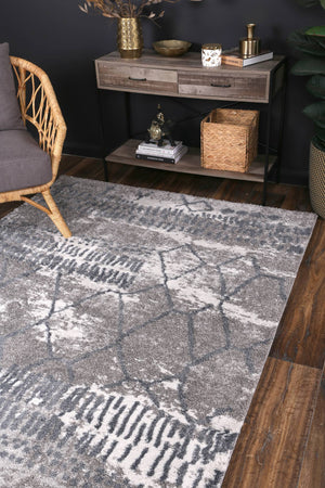 Yuzil Blue Abstract Rug - Floorsome - Rug