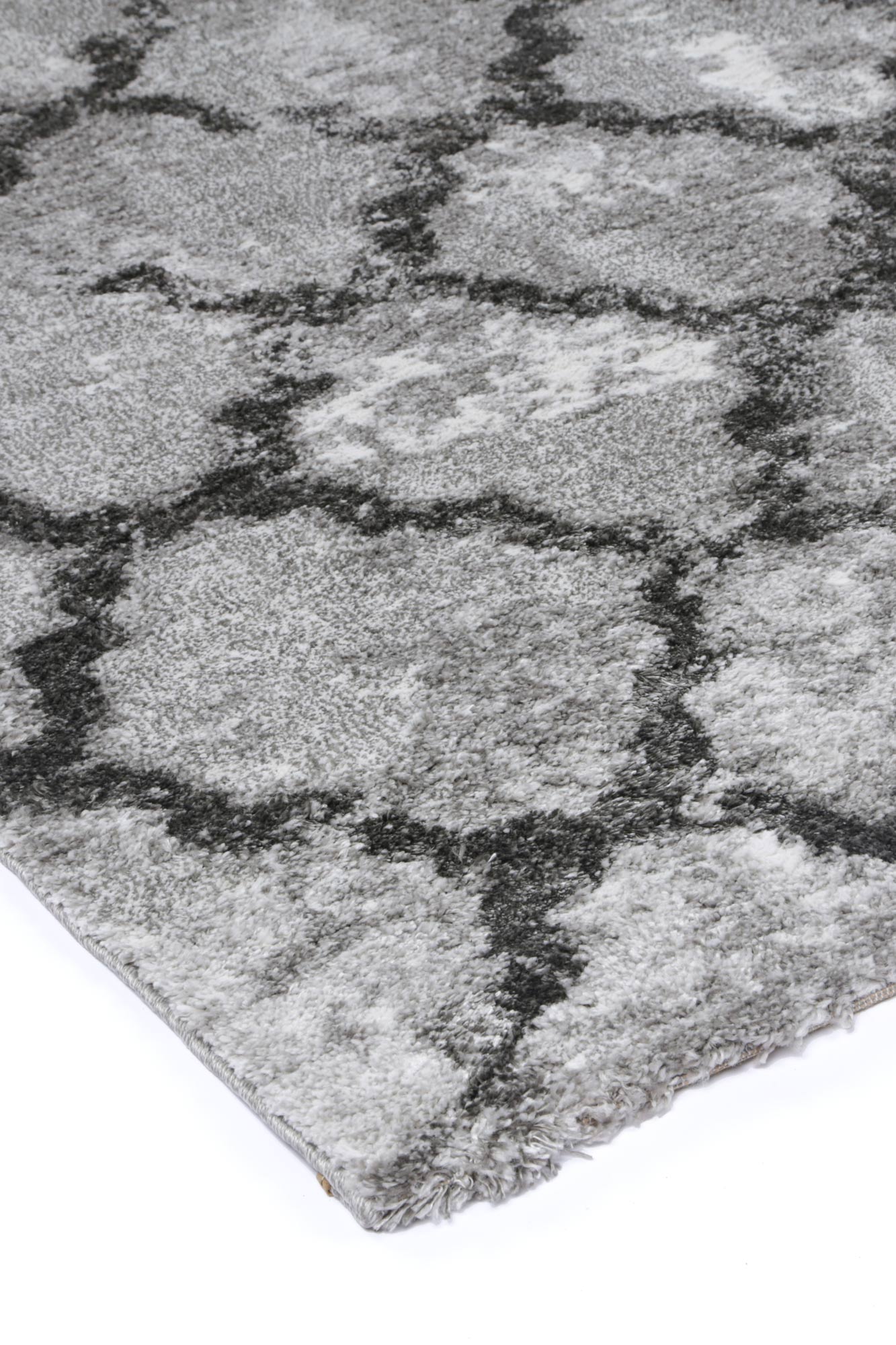 Yuzil Grey Lattice Rug - Floorsome - Rug - CENT12009 - Rug
